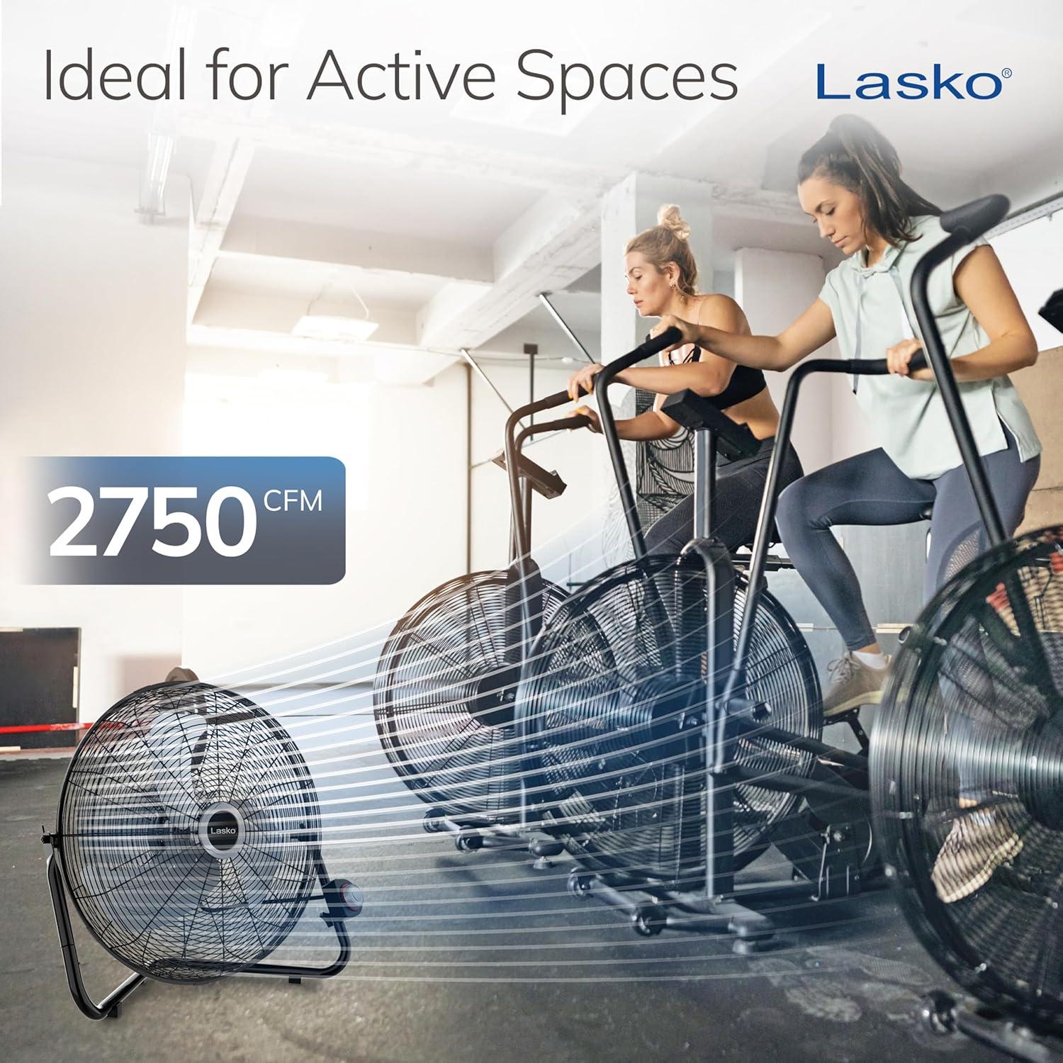 image:imageLasko 20 Silver High Velocity Wall Mount Fan with Pivoting Head 3 Speeds Ideal Wall Mount Fan or Floor Fan for Home Garage Attic 2265QMBlack Silver