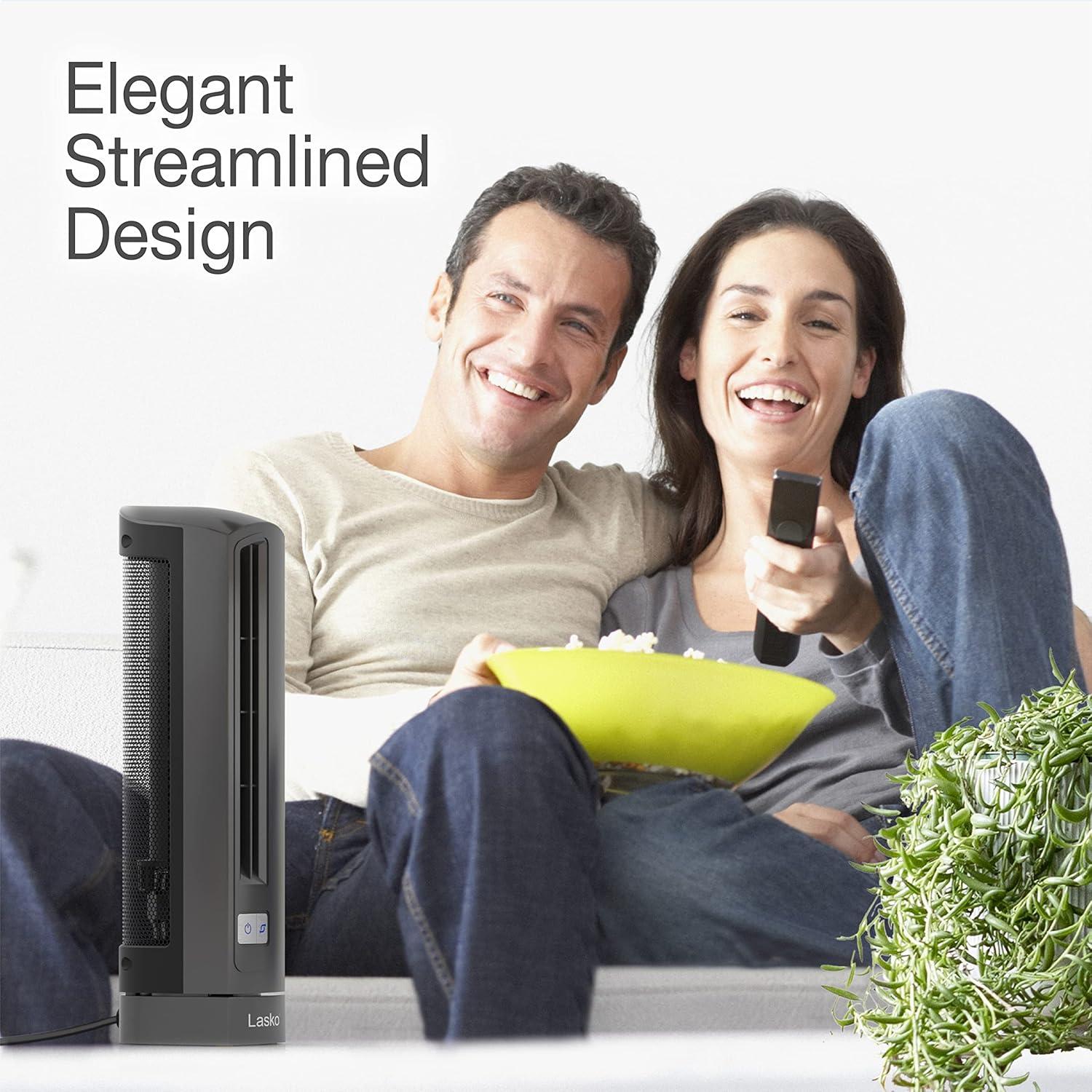 image:imageLasko Air Stik UltaSlim Oscillating Desktop Fan 2 Speeds for Bedroom Living Room Office 14 Gray 4000