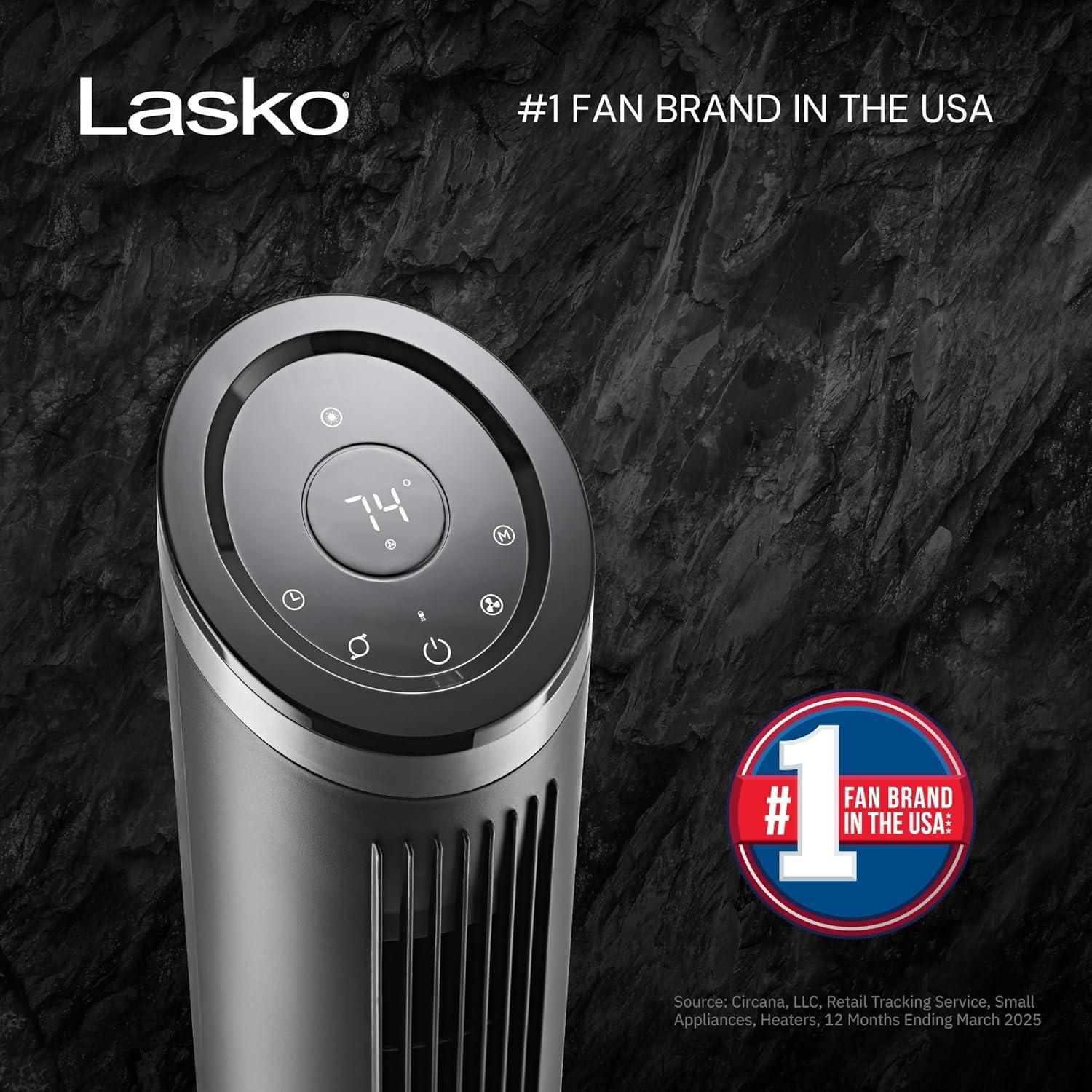 image:imageLasko Apex Tower Fans Oscillating Quiet 42 29 fts Airflow 28 dB 90 Oscillation 12H Timer Air Filter for Hair amp Dust Remote Black Floor Fans for Home Bedroom RST200