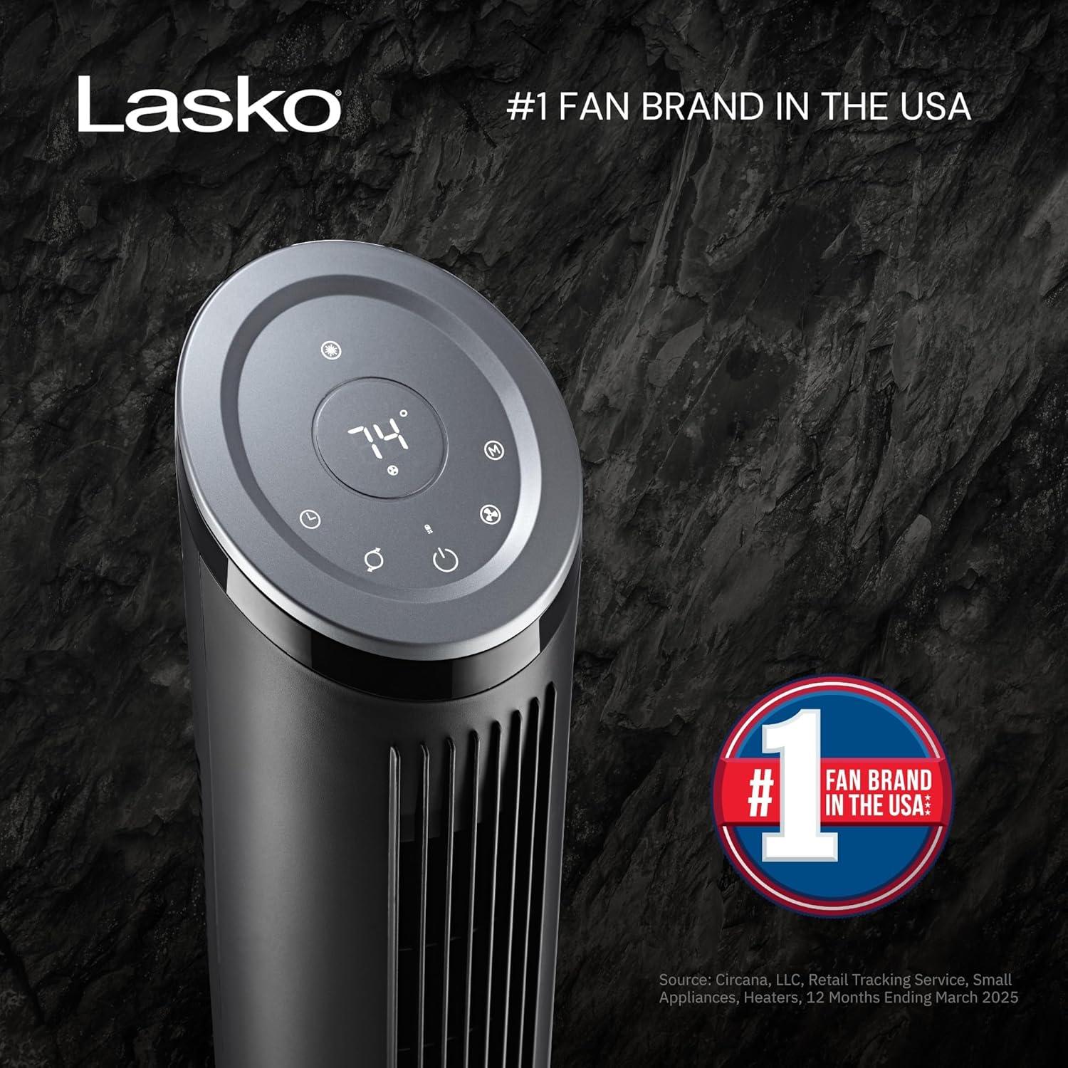 image:imageLasko Ascend Tower Fan with Remote 36 Floor Fans for Home Bedroom 29 fts Airflow 90 Oscillation Air Filter Black OST100