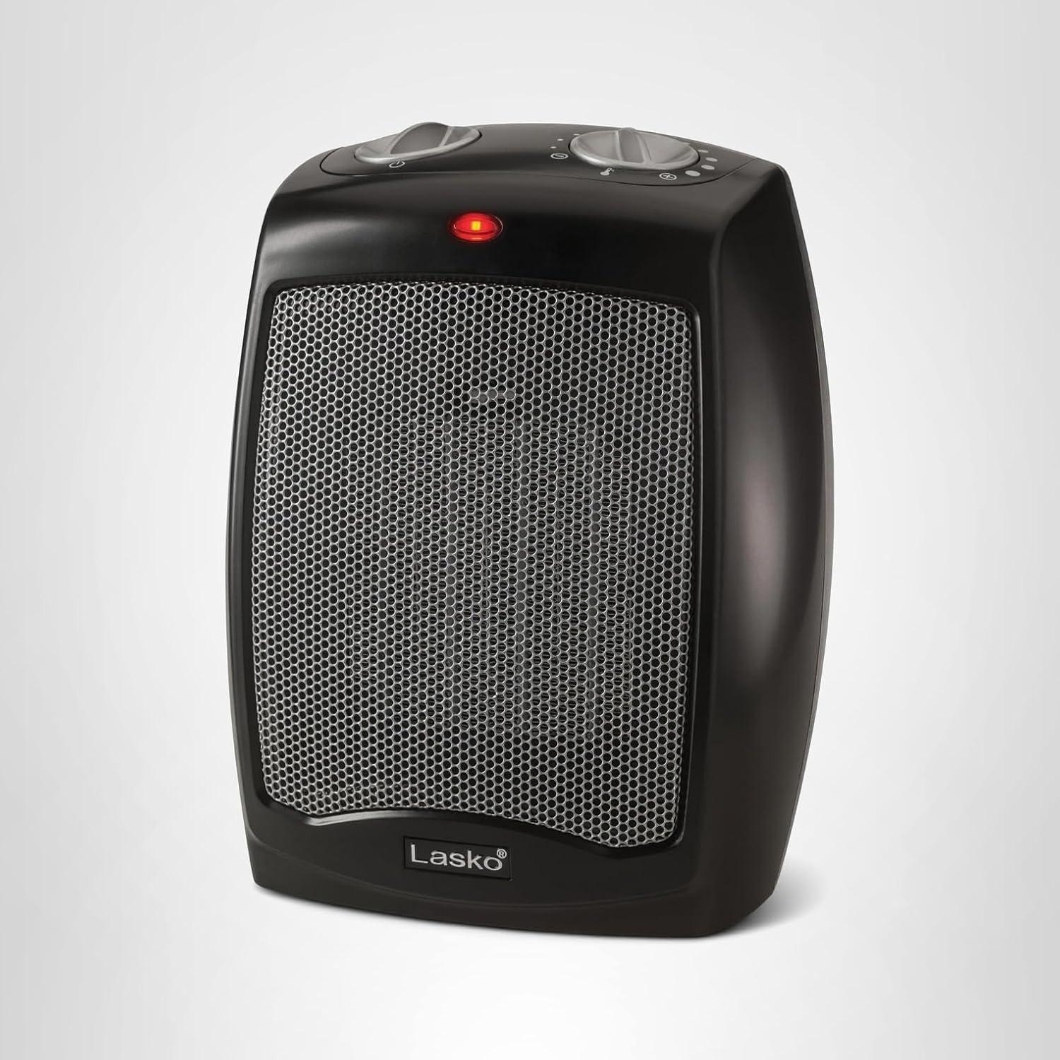 image:imageLasko CD09250 Ceramic Adjustable Thermostat Tabletop or UnderDesk Heater 9 Inches High Black9 Inches High