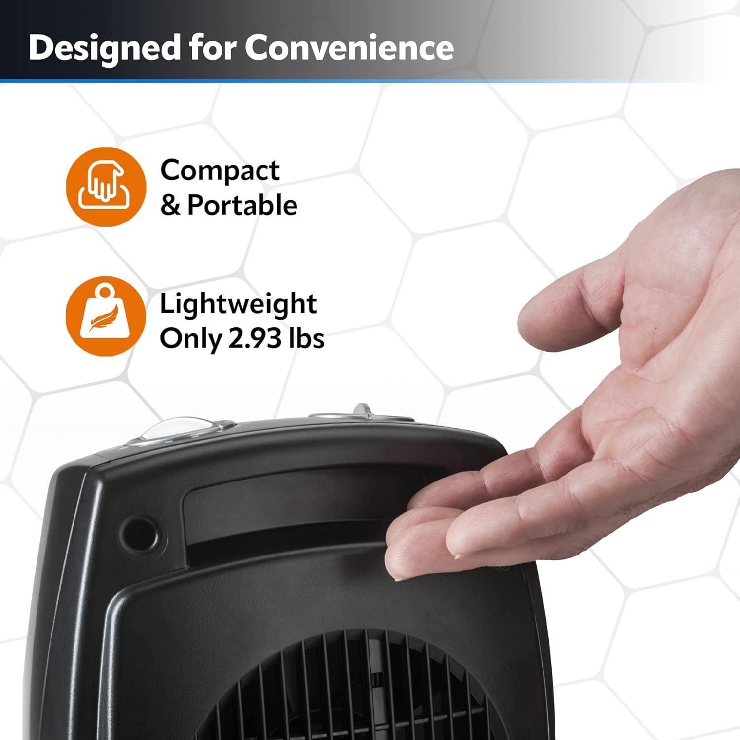 image:imageLasko CD09250 Ceramic Adjustable Thermostat Tabletop or UnderDesk Heater 9 Inches High Black9 Inches High
