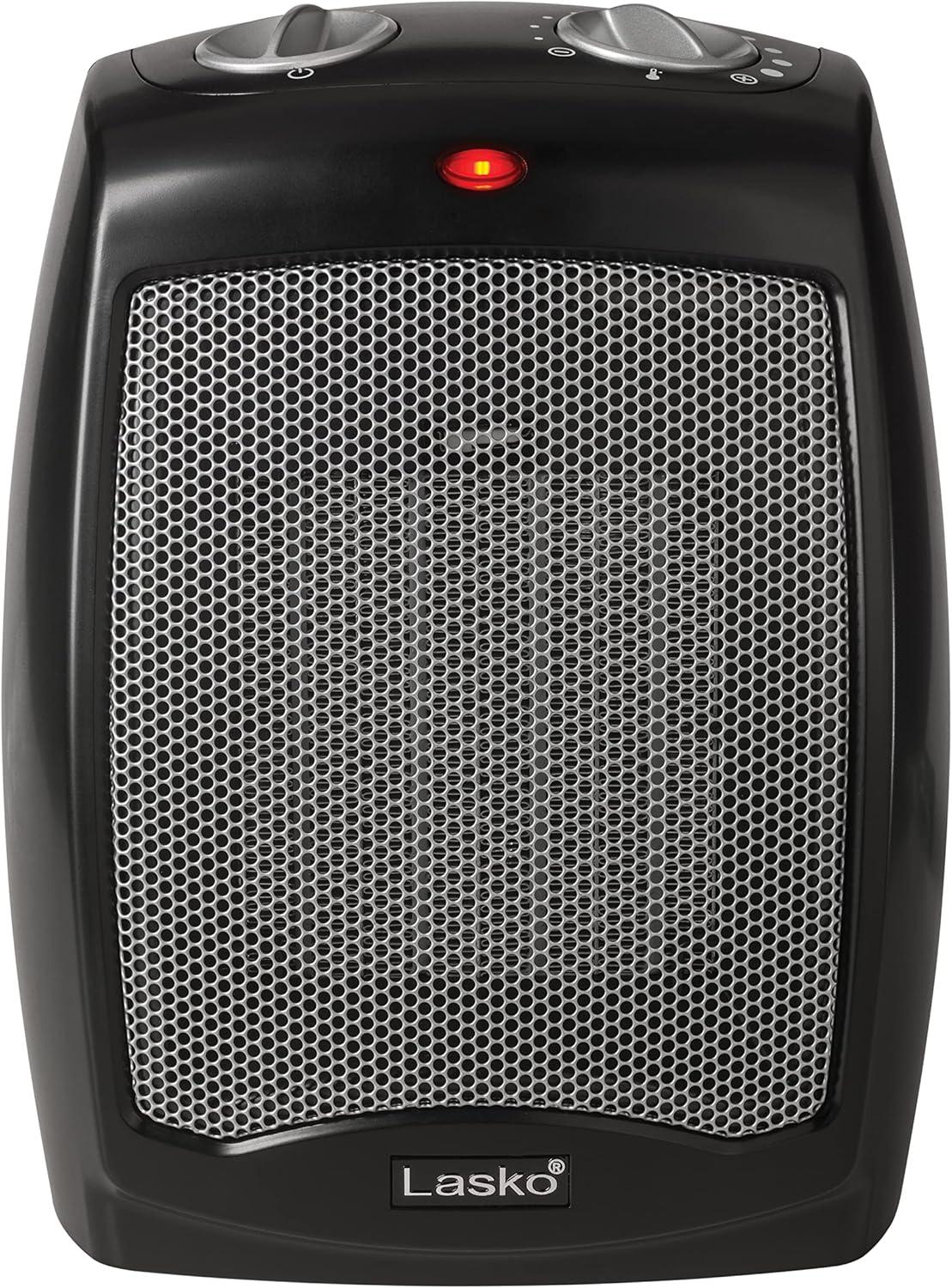 image:imageLasko CD09250 Ceramic Adjustable Thermostat Tabletop or UnderDesk Heater 9 Inches High Black9 Inches High
