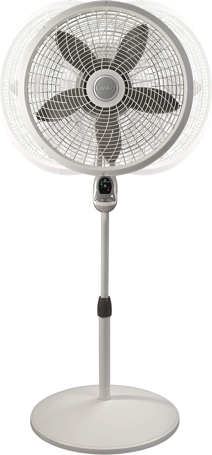 image:imageLasko Cyclone Pedestal Fan Adjustable Height Remote Control Timer 3 Speeds for Bedroom Kitchen Office and Living Room 18 White 1885 LargePedestal Fan