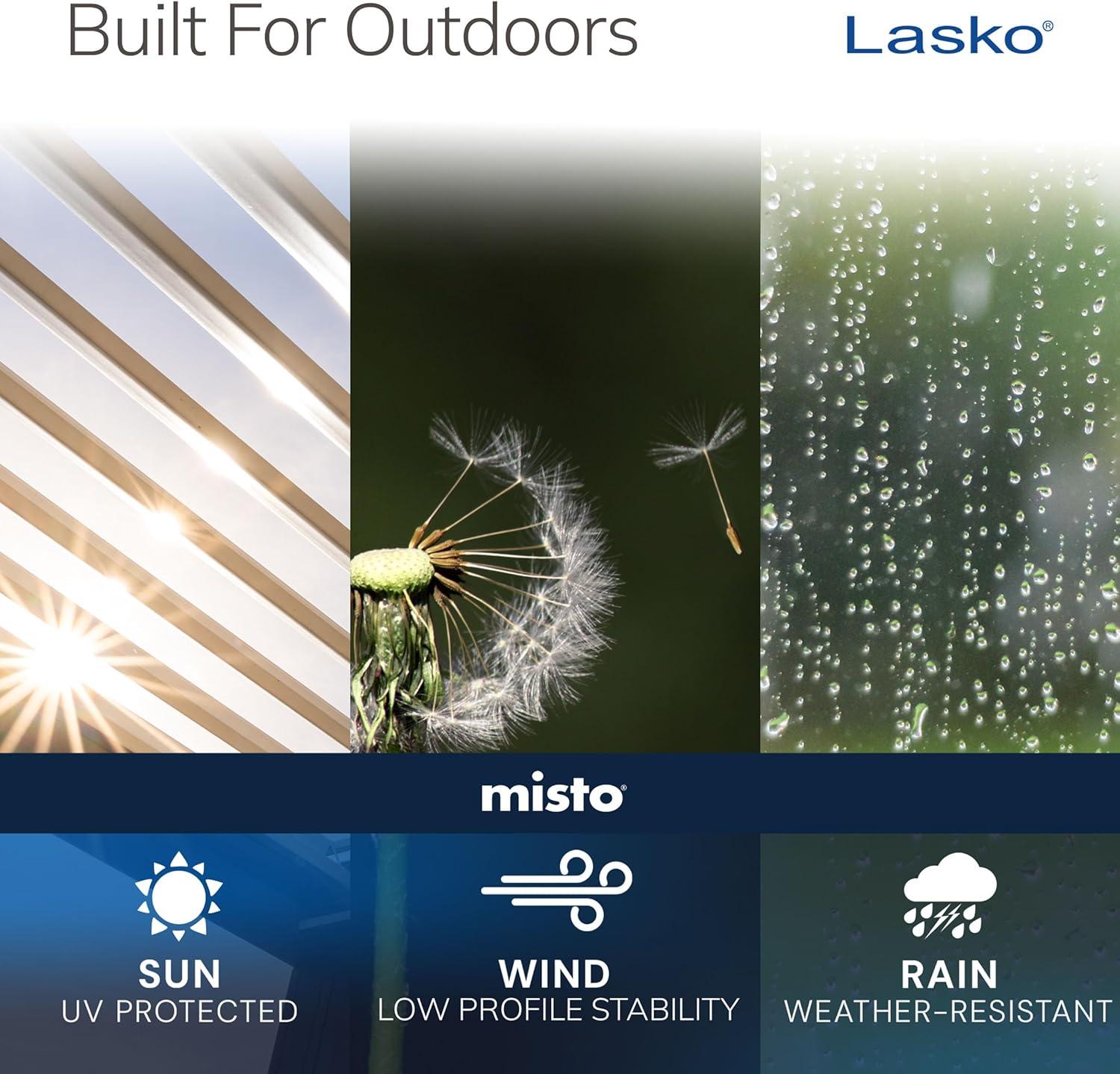 image:imageLasko Misto Outdoor Misting Blower Fan Ideal for Sports Camping Decks amp Patios 3 Speeds 15 Blue 7054