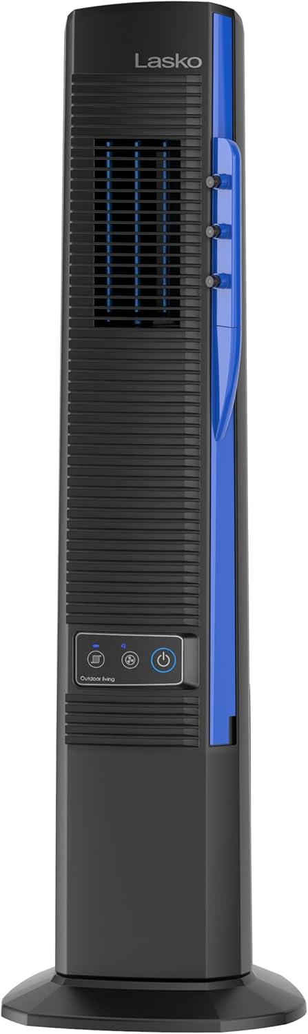 image:imageLasko Misto Outdoor Misting Tower Fan 4Speeds Internal Oscillation for Decks Patios and Porches Black YF300 Large
