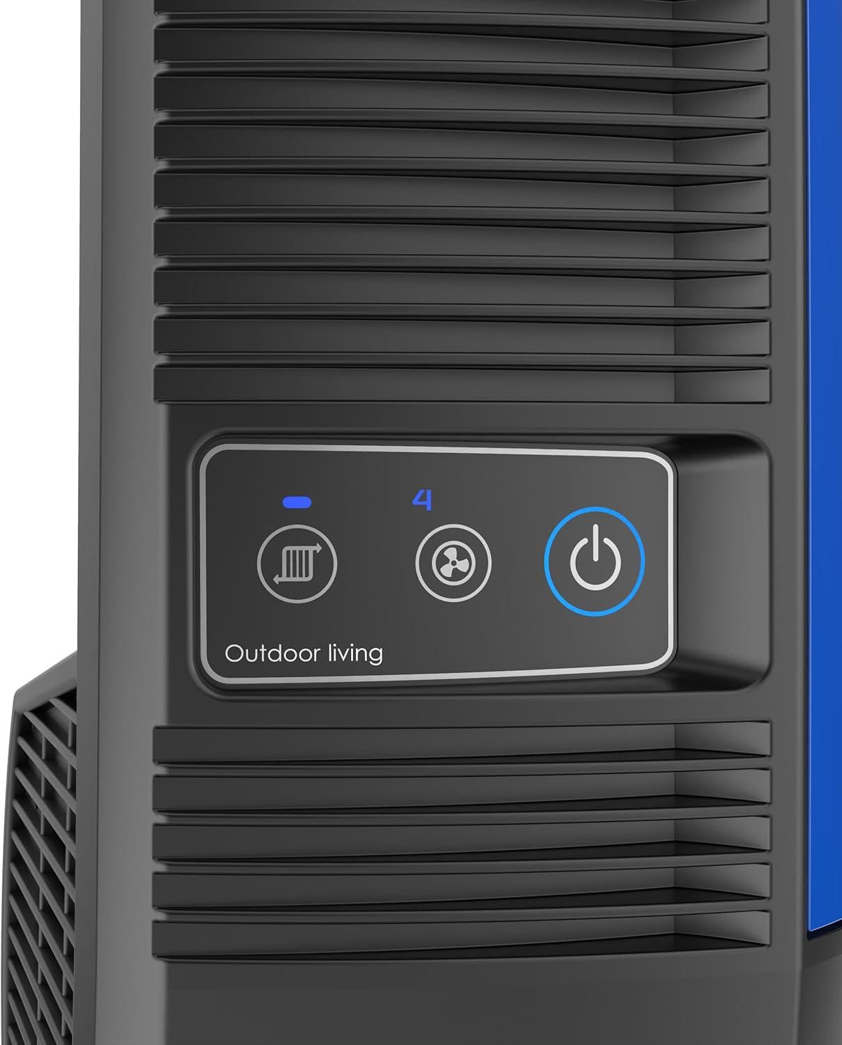 image:imageLasko Misto Outdoor Misting Tower Fan 4Speeds Internal Oscillation for Decks Patios and Porches Black YF300 Large