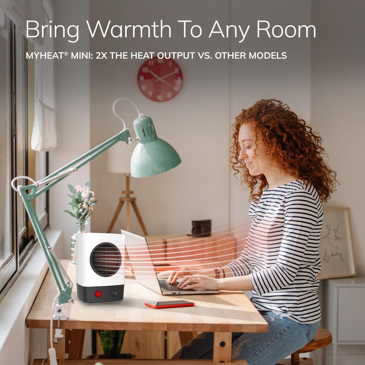 image:imageLasko MyHeat Mini Personal Ceramic Space Heater for Home Energy Efficient Overheat Protection for Bedrooms Offices 62 Inches 400W White 201