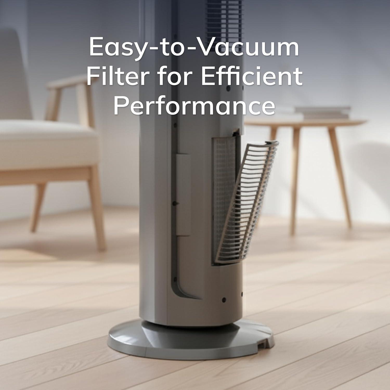 image:imageLasko Oscillating All Season Tower Fan and Space Heater in One for Home with Adjustable Thermostat Overheat Protection 4 Fan Speeds 3 Heat Settings and Remote 42 Inches 1500W White FH500Gray