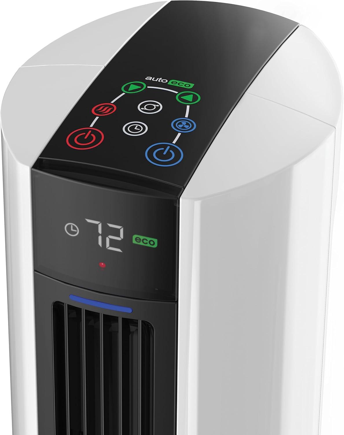 image:imageLasko Oscillating All Season Tower Fan and Space Heater in One for Home with Adjustable Thermostat Overheat Protection 4 Fan Speeds 3 Heat Settings and Remote 42 Inches 1500W White FH500Black White