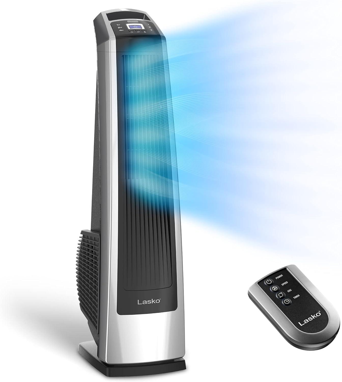image:imageLasko Oscillating High Velocity Tower Fan Remote Control Timer 3 Powerful Speeds amp High Velocity Floor Fan with Wall mount Option 3 Powerful Speeds Pivoting Fan Head 2264QM