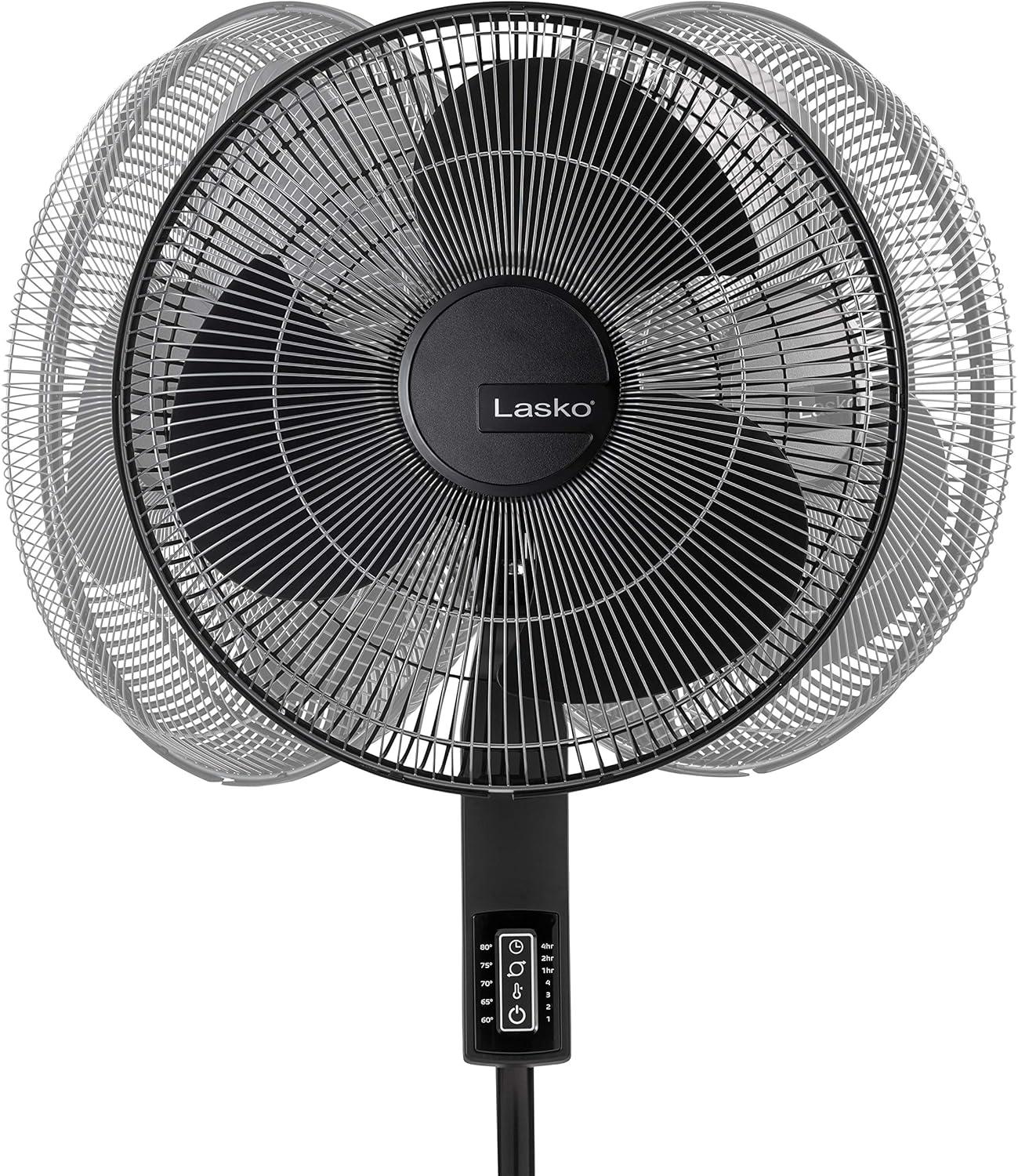 image:imageLasko Oscillating Pedestal Fan Thermostat Adjustable Height Remote Control Timer 4 Speeds for Bedroom Living Room Office amp Dorm 16 Black S16612Black 16612