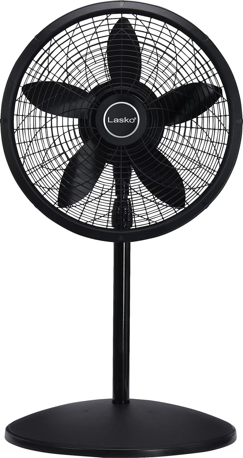 image:imageLasko Pedestal Fan Oscillating Fan for Bedroom with Adjustable Height and 3 Cooling Speeds Portable 18 Black 1827