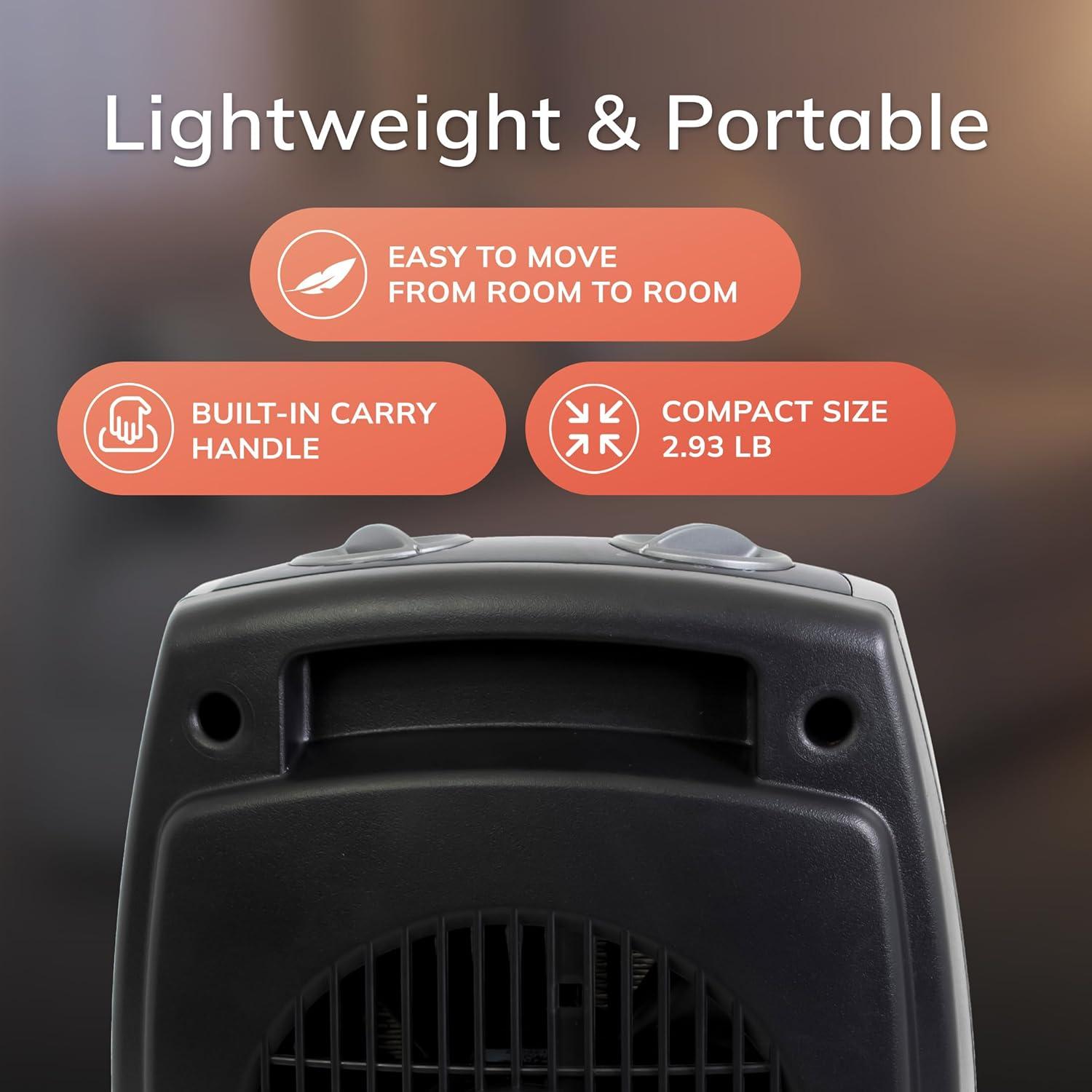 image:imageLasko Portable Indoor Electric Ceramic Space Heater with TipOver Safety Switch Overheat Protection and Thermostat 2 Speeds Safe for Home 92 Inches Dark Gray 1500W 75420192 Inches With TipOver Switch