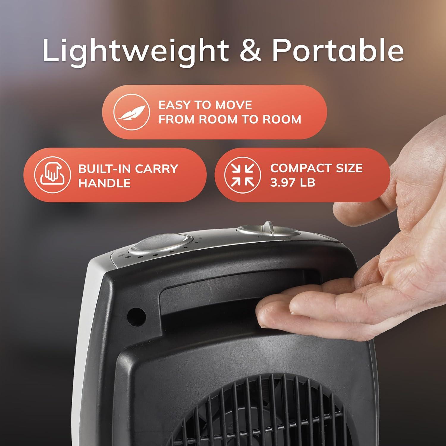 image:imageLasko Portable Indoor Electric Ceramic Space Heater with TipOver Safety Switch Overheat Protection and Thermostat 2 Speeds Safe for Home 92 Inches Dark Gray 1500W 75420192 Inches  NonOscillating