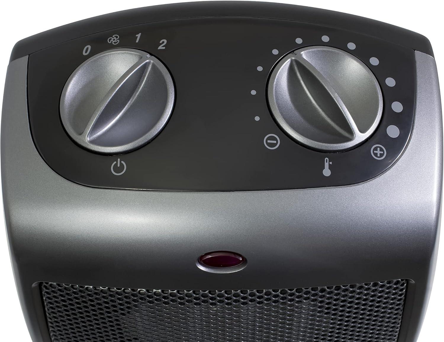 image:imageLasko Portable Indoor Electric Ceramic Space Heater with TipOver Safety Switch Overheat Protection and Thermostat 2 Speeds Safe for Home 92 Inches Dark Gray 1500W 75420192 Inches With TipOver Switch