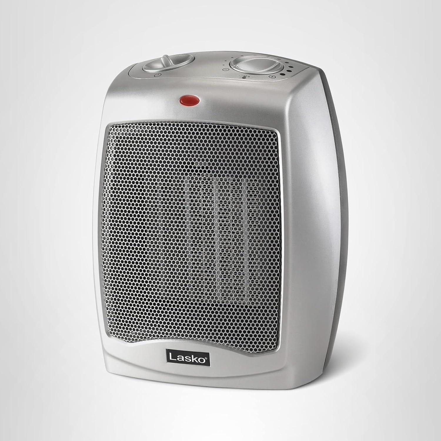 image:imageLasko Portable Indoor Electric Ceramic Space Heater with TipOver Safety Switch Overheat Protection and Thermostat 2 Speeds Safe for Home 92 Inches Dark Gray 1500W 75420192 Inches  NonOscillating