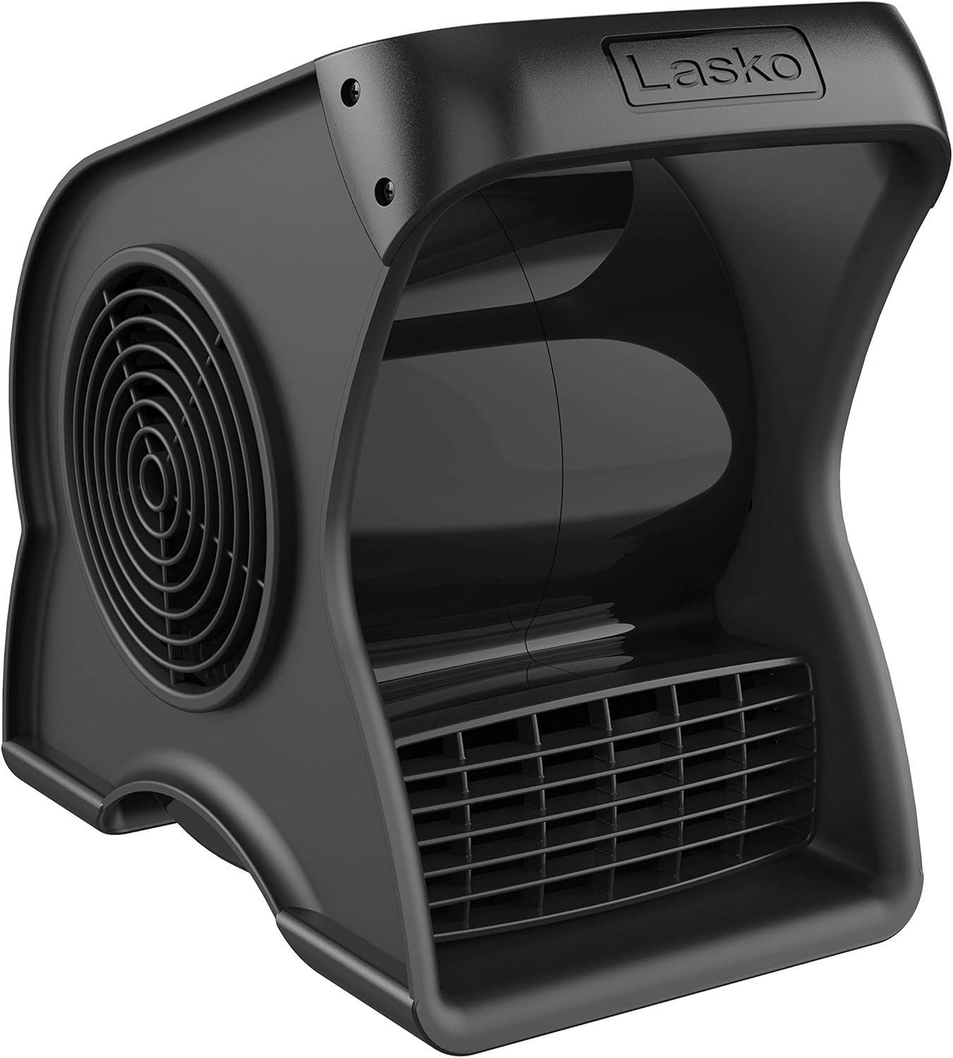 image:imageLasko Portable Utility Fan 12 289 CFM Pivoting High Velocity Air Mover Blower Fan 3 Speeds 2 Accessory Outlets 120V Black U12104Classic