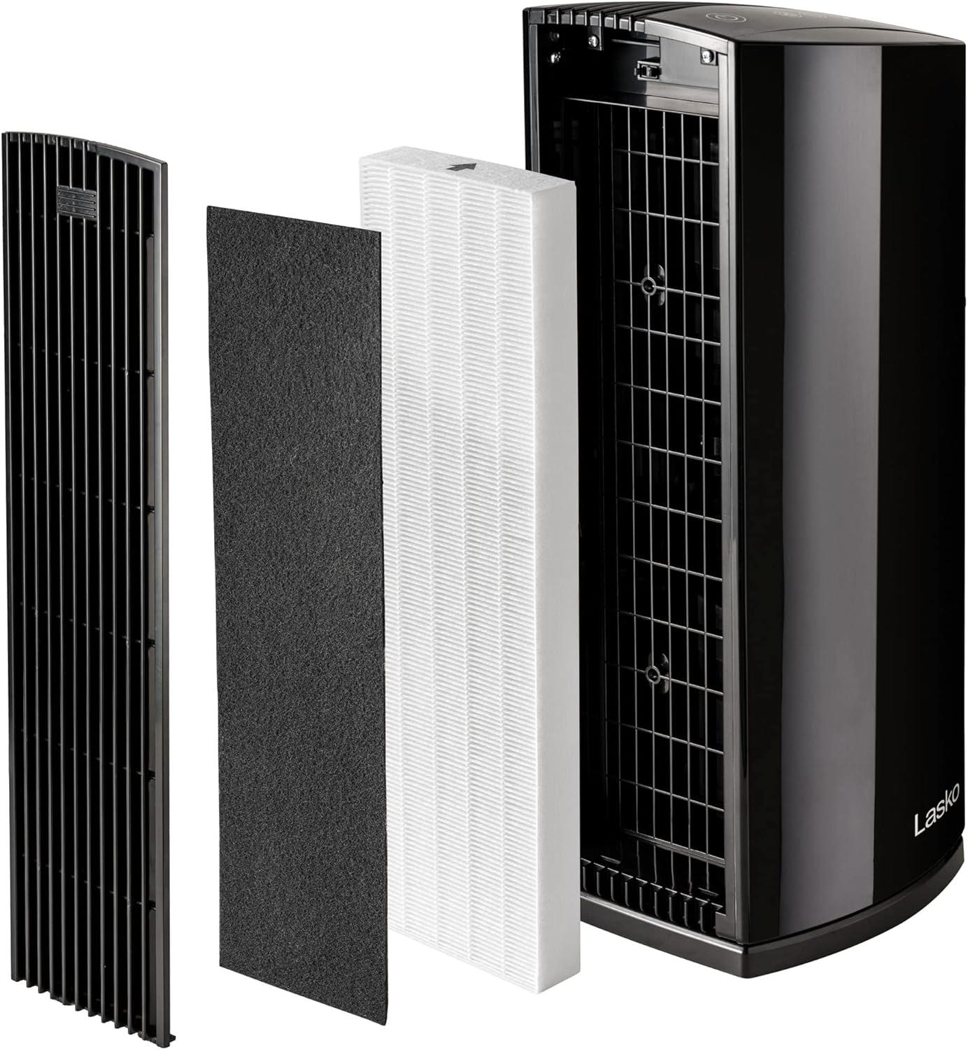 image:imageLasko Smart Air Purifier with True HEPA Filter Works with Alexa Removes 9997 of Smoke Odors Pet Dander Virus Sized Particles Pollen Dust and Mold LP450S Black A Certified for Humans Device Large