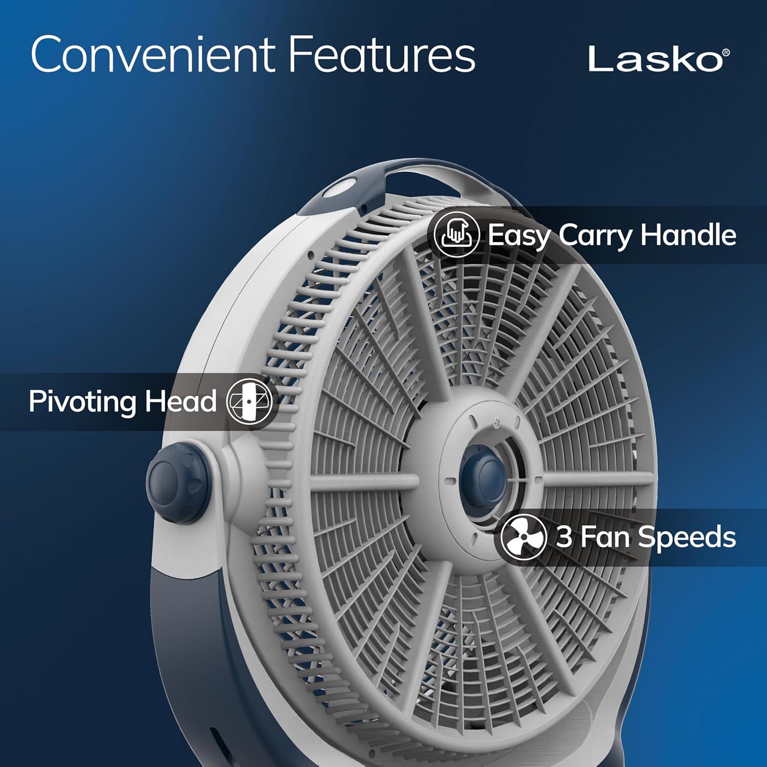 image:imageLasko Wind Machine Fan Air Circulator Fan with 3 Speeds 20 Model 3300 Gray