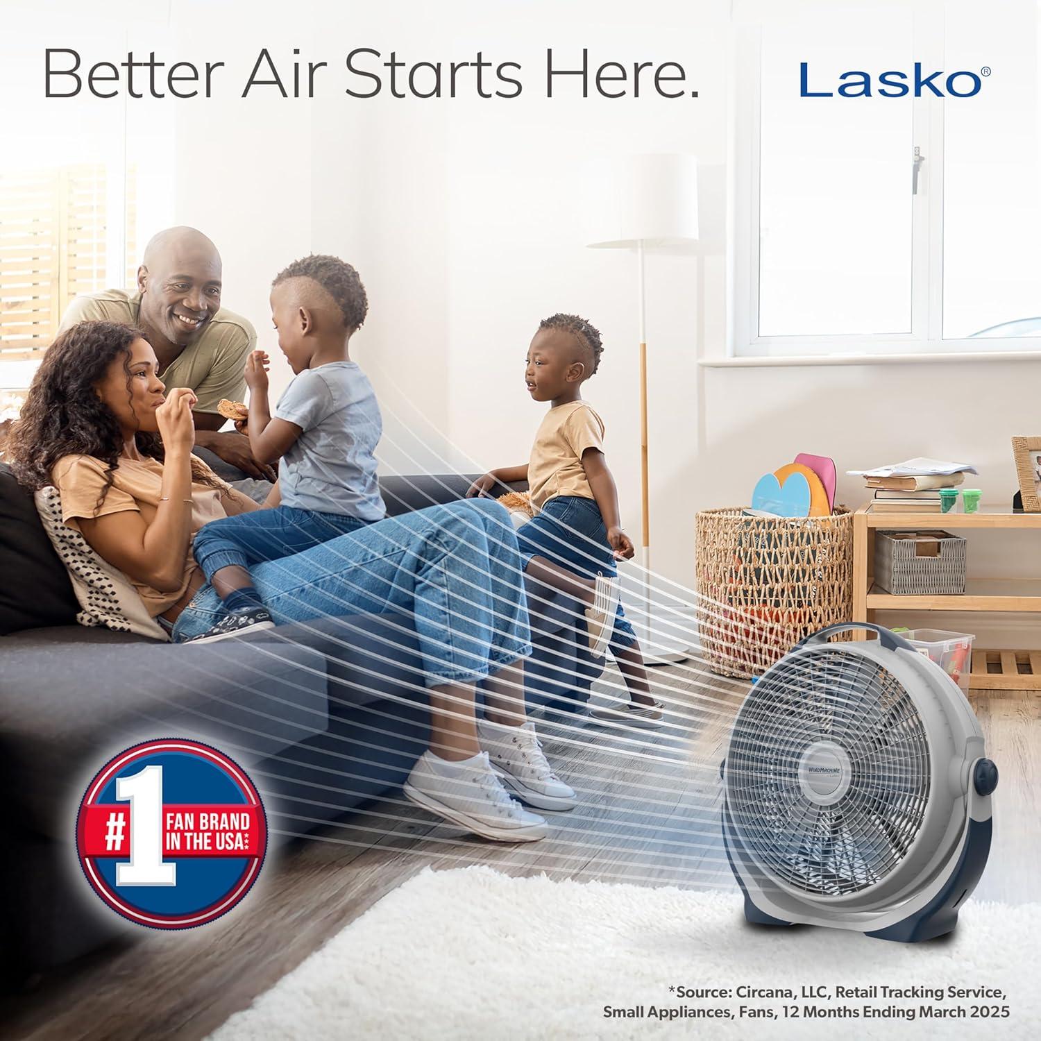 image:imageLasko Wind Machine Fan Air Circulator Fan with 3 Speeds 20 Model 3300 Gray