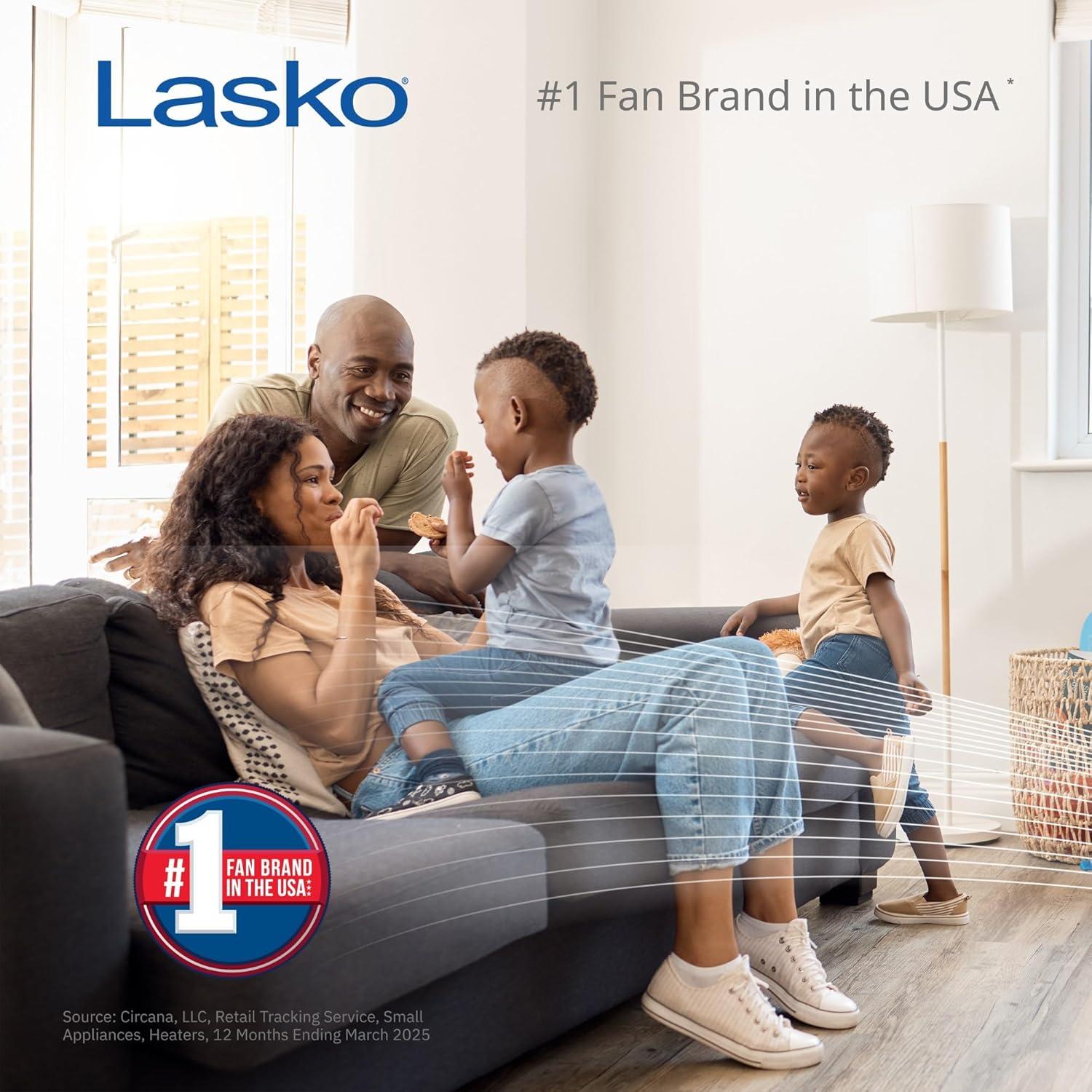 image:imageLasko Works with Alexa Oscillating Tower Fan Voice Controlled 4 Quiet Speeds Sleep Mode Timer Bedroom Living Room 48 White T48401with Alexa
