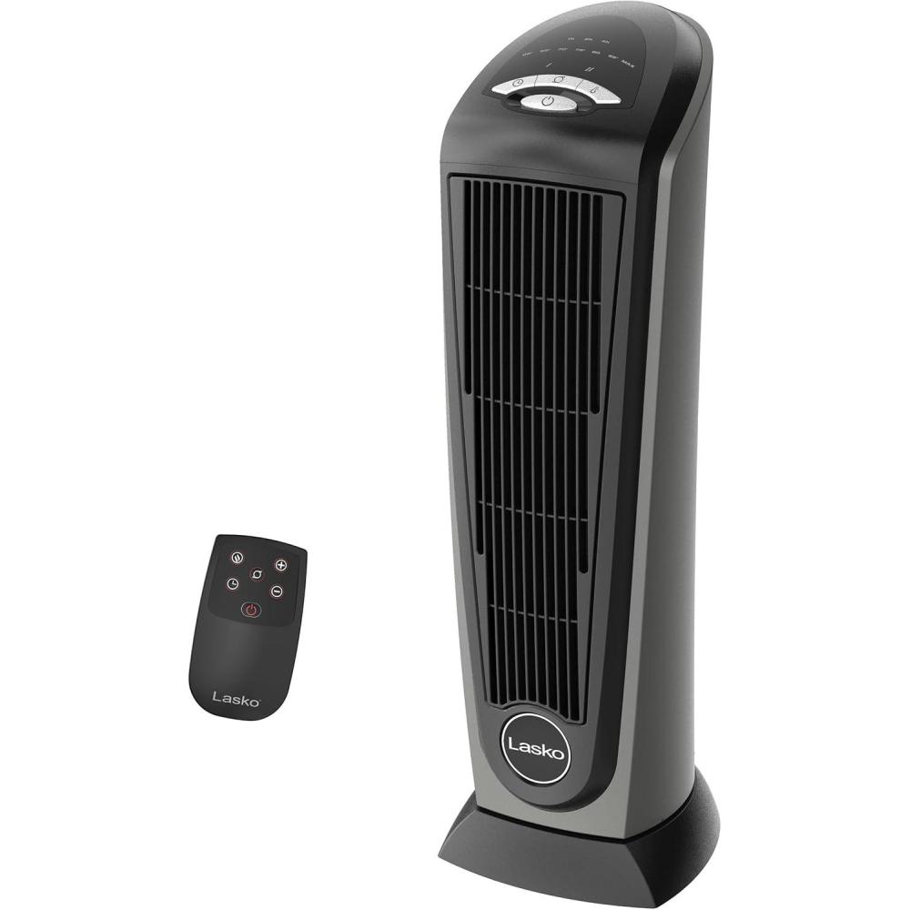 image:imageLasko 1500W Ceramic Tower Space Heater with Remote Thermostat Timer amp Widespread Oscillation Portable Electric Heater for Indoor Use Bedroom amp Living Room 751320
