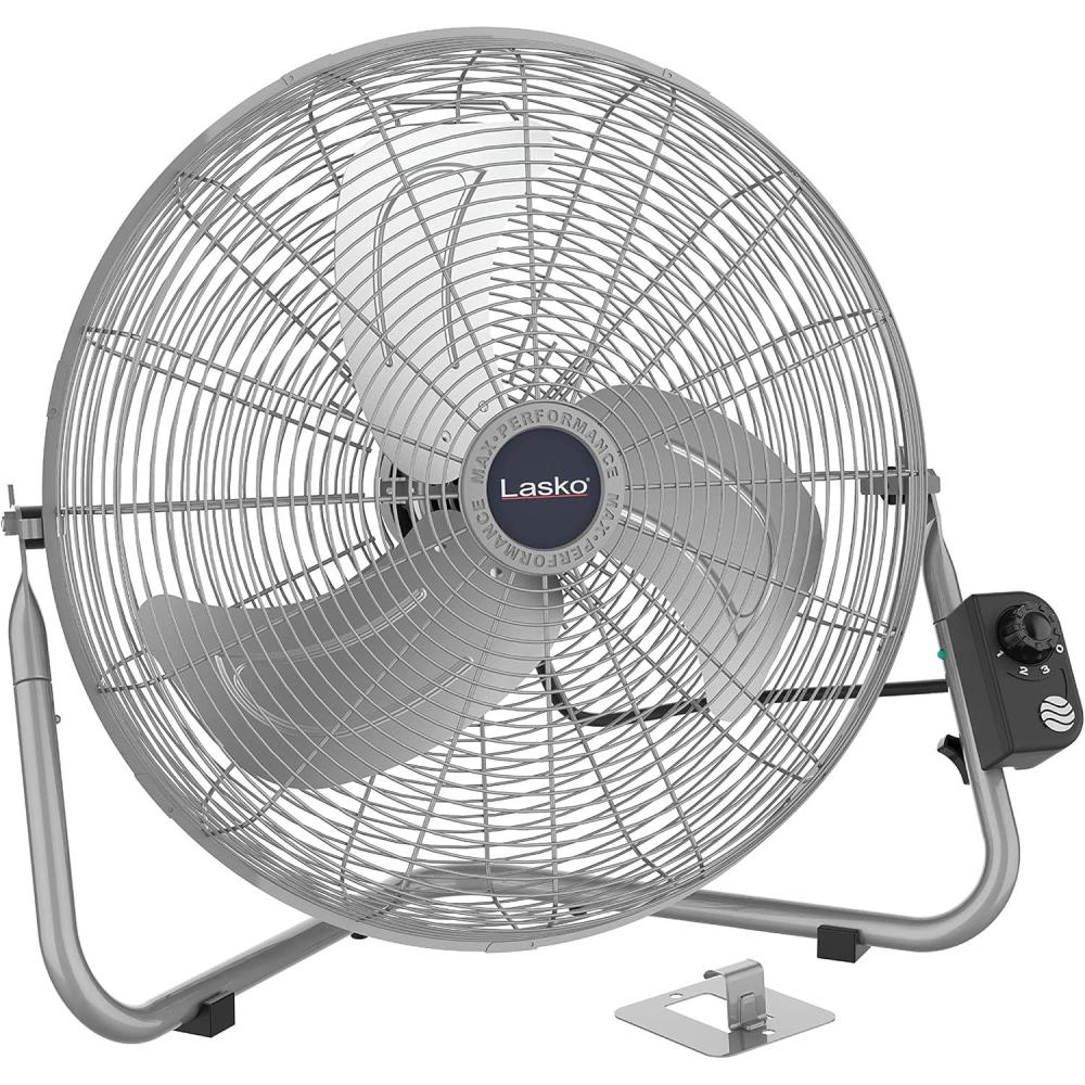 image:imageLasko 20 Silver High Velocity Wall Mount Fan with Pivoting Head 3 Speeds Ideal Wall Mount Fan or Floor Fan for Home Garage Attic 2265QMSilver 2265qm