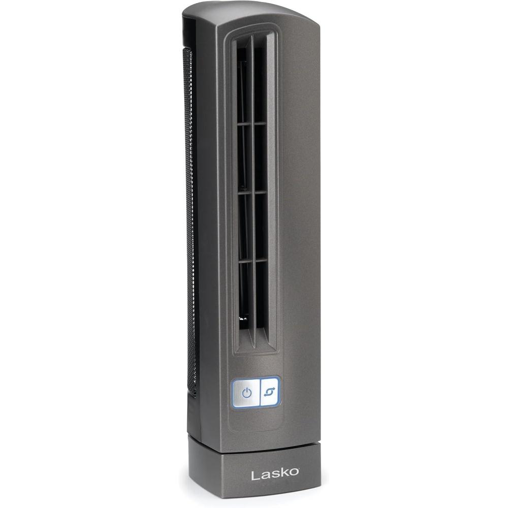 image:imageLasko Air Stik UltaSlim Oscillating Desktop Fan 2 Speeds for Bedroom Living Room Office 14 Gray 4000
