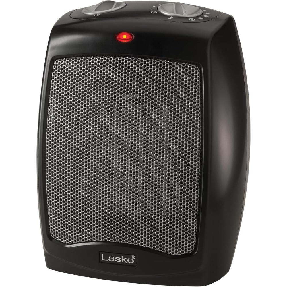 image:imageLasko CD09250 Ceramic Adjustable Thermostat Tabletop or UnderDesk Heater 9 Inches High Black9 Inches High
