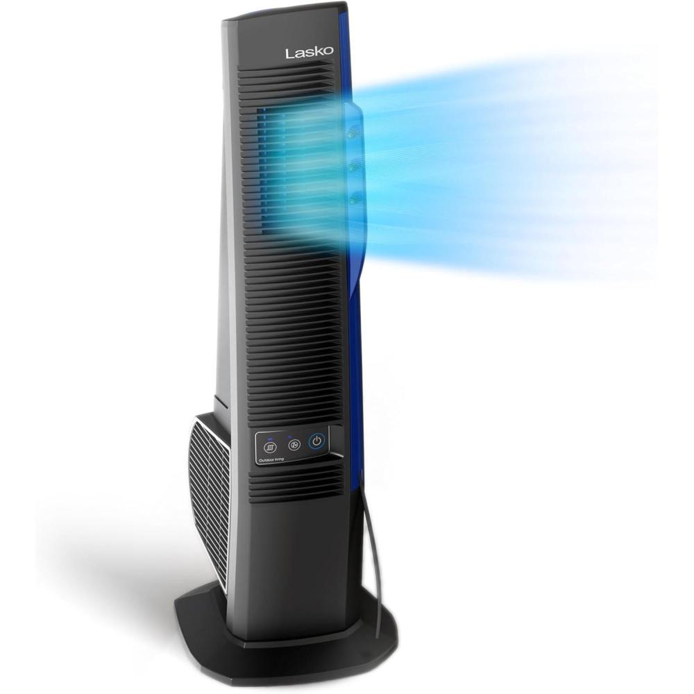 image:imageLasko Misto Outdoor Misting Tower Fan 4Speeds Internal Oscillation for Decks Patios and Porches Black YF300 Large