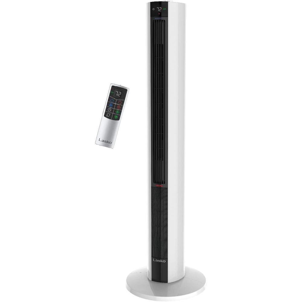 image:imageLasko Oscillating All Season Tower Fan and Space Heater in One for Home with Adjustable Thermostat Overheat Protection 4 Fan Speeds 3 Heat Settings and Remote 42 Inches 1500W White FH500Black White