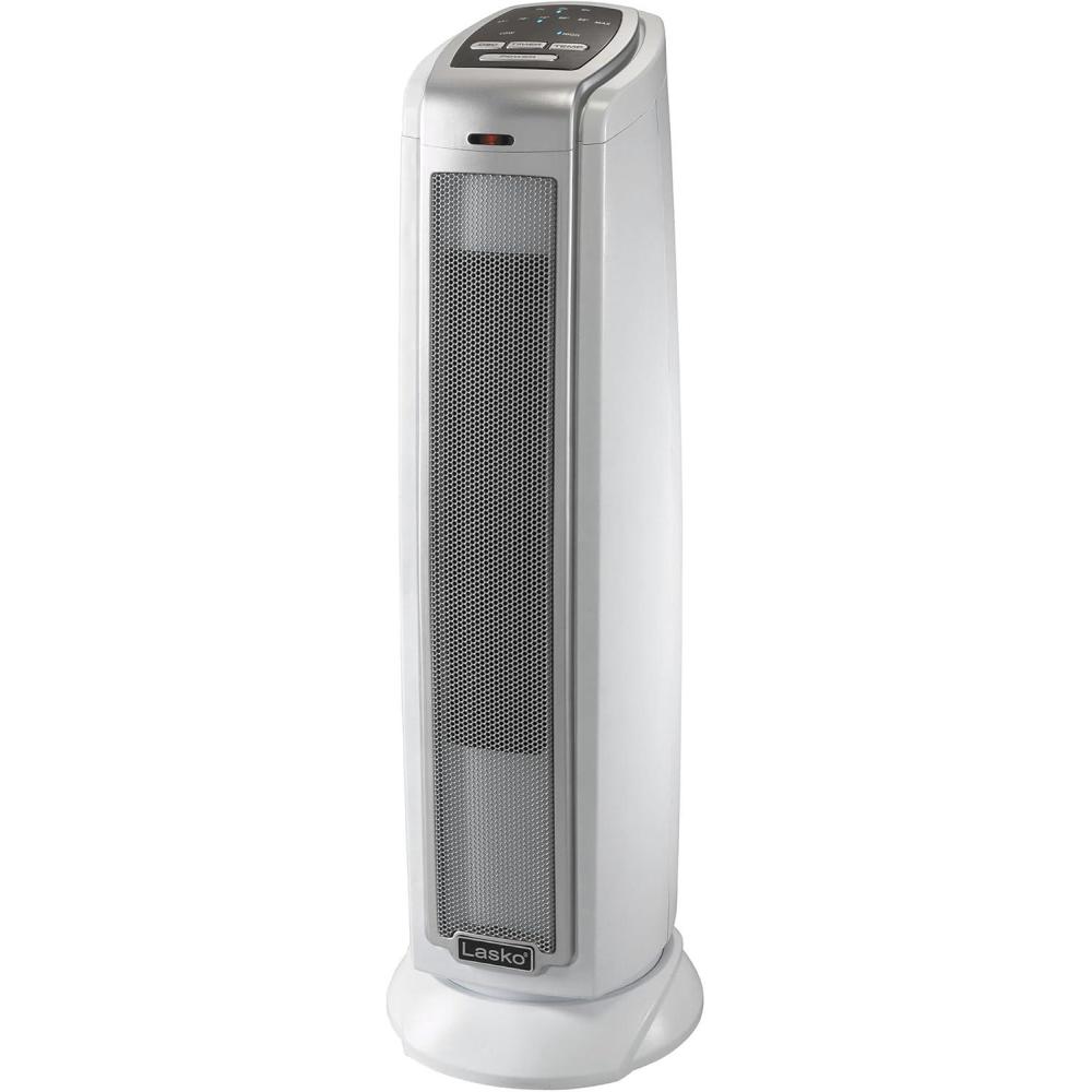 image:imageLasko Oscillating Ceramic Tower Space Heater for Home with Overheat Protection Timer 225 Inches Silver 1500W 5775