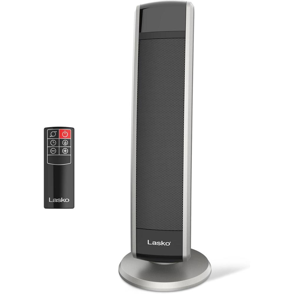 image:imageLasko Oscillating Digital Ceramic Tower Heater for Large Rooms with Adjustable Thermostat Timer and Remote Control 29 Inches 1500W Black 5586Black 5586
