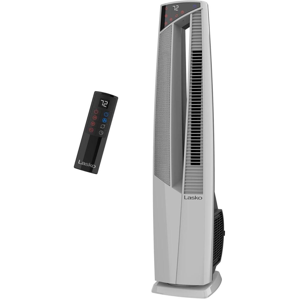 image:imageLasko Oscillating Hybrid Fan and Space Heater for Home All Season High Velocity Hybrid with TipOver Switch Remote Control Timer and Thermostat 375 Inches White 1500W FHV820Heater