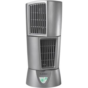 Lasko 12″ Twist-Top™ 3-Speed Portable Tower Table Fan Widespread Oscillation for Bedroom, Office, Black, 4911(Gray)