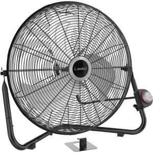 Lasko 20″ Silver High Velocity Wall Mount Fan with Pivoting Head – 3 Speeds, Ideal Wall Mount Fan or Floor Fan for Home, Garage, Attic, 2265QM(Black Silver)