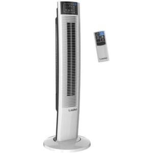 Lasko 36″ Oscillating Wind Tower Fan with Remote Control, T36610, White