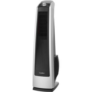 Lasko High Velocity Oscillating Tower Fan, 3 Powerful Speeds, Adjustable Directional Louvers, For Bedroom, Basement, Garage Use, Black, 35″, U35105
