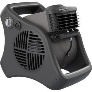 Lasko Misto Outdoor Misting Blower Fan, Ideal for Sports, Camping, Decks & Patios, 3 Speeds, 15″, Black, 7050(Gray/Black)