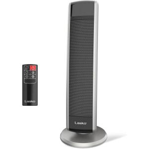 Lasko Oscillating Digital Ceramic Tower Heater for Large Rooms, with Adjustable Thermostat, Timer and Remote Control, 29 Inches, 1500W, Black, 5586(Black 5586)