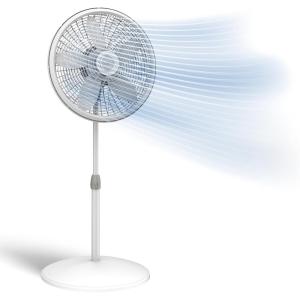 Lasko Oscillating Pedestal Fan – Lasko Fan with Adjustable Height and 3 Cooling Speeds, Portable, 18″, White, 1820
