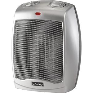 Lasko Portable Indoor Electric Ceramic Space Heater with Tip-Over Safety Switch, Overheat Protection and Thermostat, 2 Speeds, Safe for Home, 9.2 Inches, Dark Gray, 1500W, 754201(9.2 Inches – Non-Oscillating)