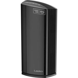 Lasko Smart Air Purifier with True HEPA Filter, Works with Alexa –Removes 99.97% of Smoke, Odors, Pet Dander, Virus Sized Particles, Pollen, Dust and Mold, LP450S, Black– A Certified for Humans Device Large