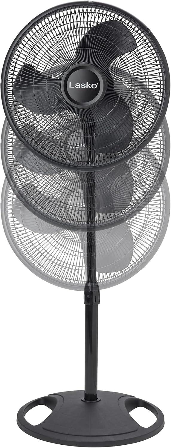 image:imageLasko 2521 16 Inch 3Speed Quiet Adjustable Tilting WideArea Oscillating Standing Pedestal Fan for Bedroom Kitchen Home and Office BlackBlack