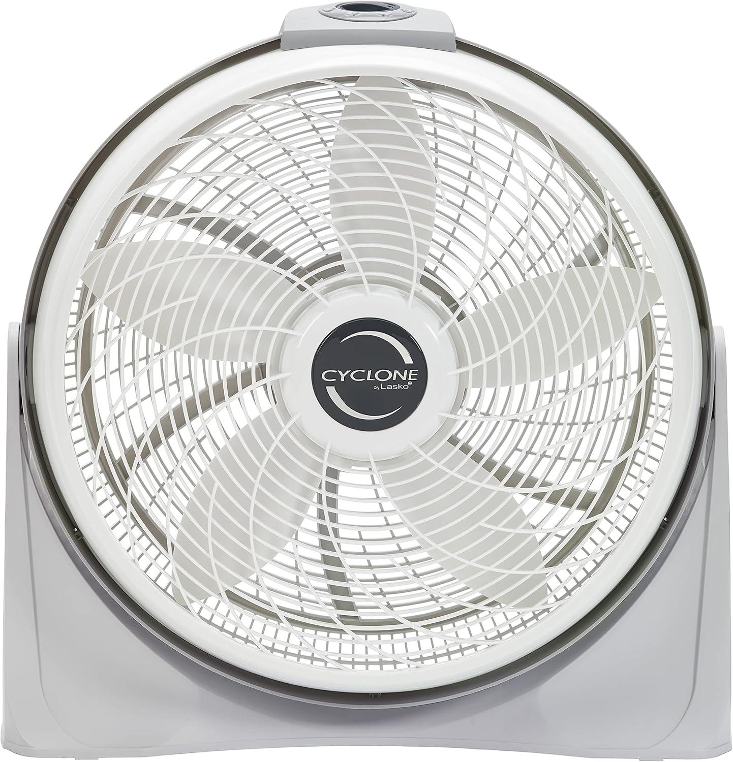 image:imageLasko 3520 20 Inch 3Speed Cyclone Air Circulator Portable FullTilt Pivoting Floor or Wall Mount Fan for Large Rooms and Office White