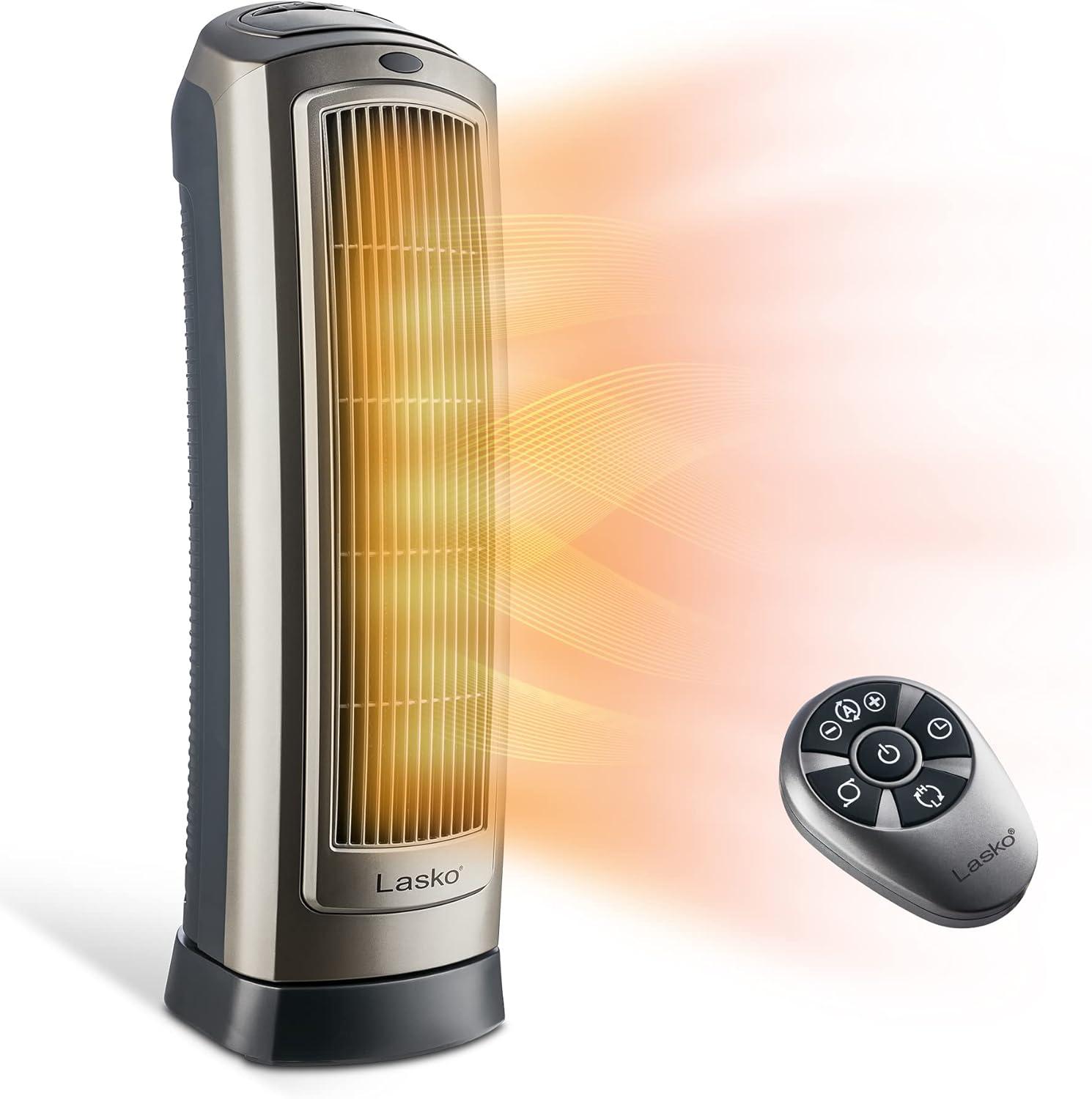 image:imageLasko Oscillating Digital Ceramic Tower Heater for Home with Adjustable Thermostat amp 20 WeatherShield Performance Box FanFeatures Innovative Wind Ring System for Up to 30 More Air 20 Inch 3720