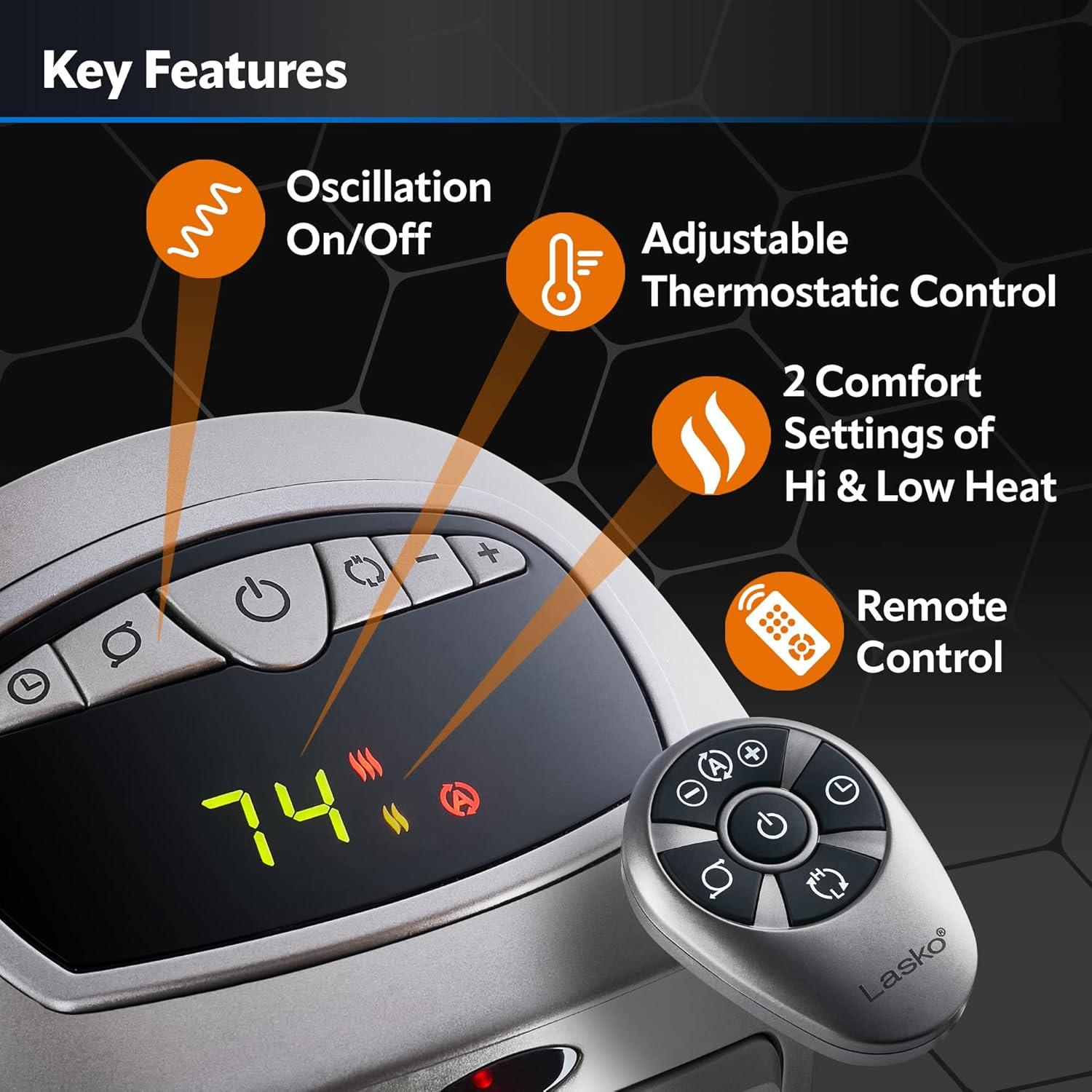 image:imageLasko Oscillating Hybrid Fan and Space Heater Bundle Lasko Ceramic Tower Heater