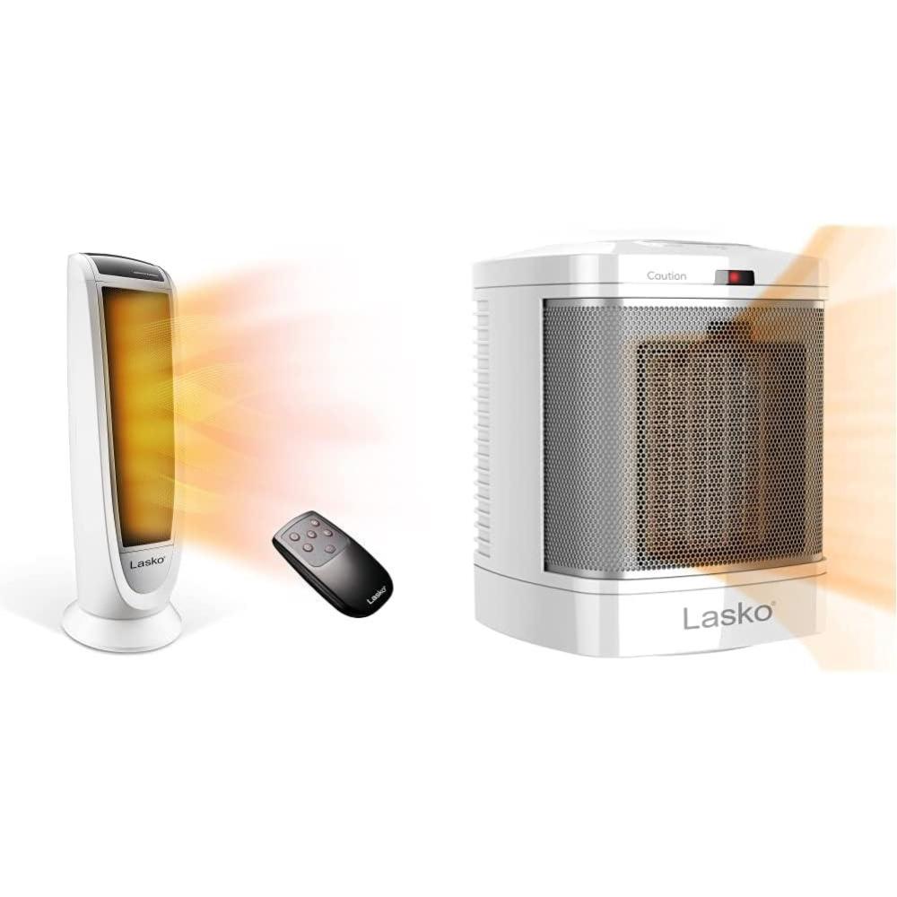 image:imageLasko Oscillating Digital Ceramic Tower Heater 2275 Inches 1500W White 5165 amp CD08200 Small Portable Ceramic Space Heater for Bathroom and Indoor Home Use White 625 x 625 x 765 inches