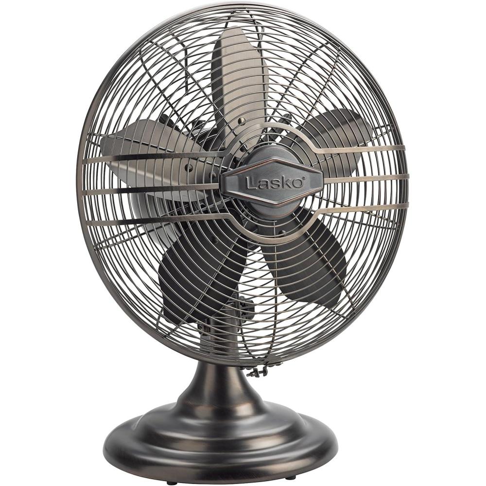 image:imageLasko Oscillating Table Top Fan Portable 3 Quiet Speeds for Bedroom Kitchen and Office 17 Bronze R12210Electric Fan